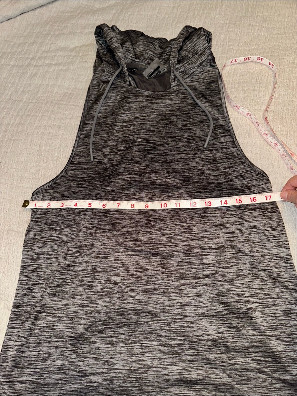 Gymshark Heathered Gray Hooded Athletic Tank
